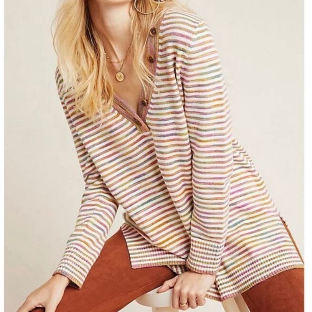 Anthropologie Multicolor Serena Striped Sweater - S